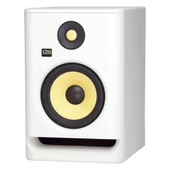 KRK ROKIT RP7 G4 Studio Monitors, Pair With Isolation Pads, White