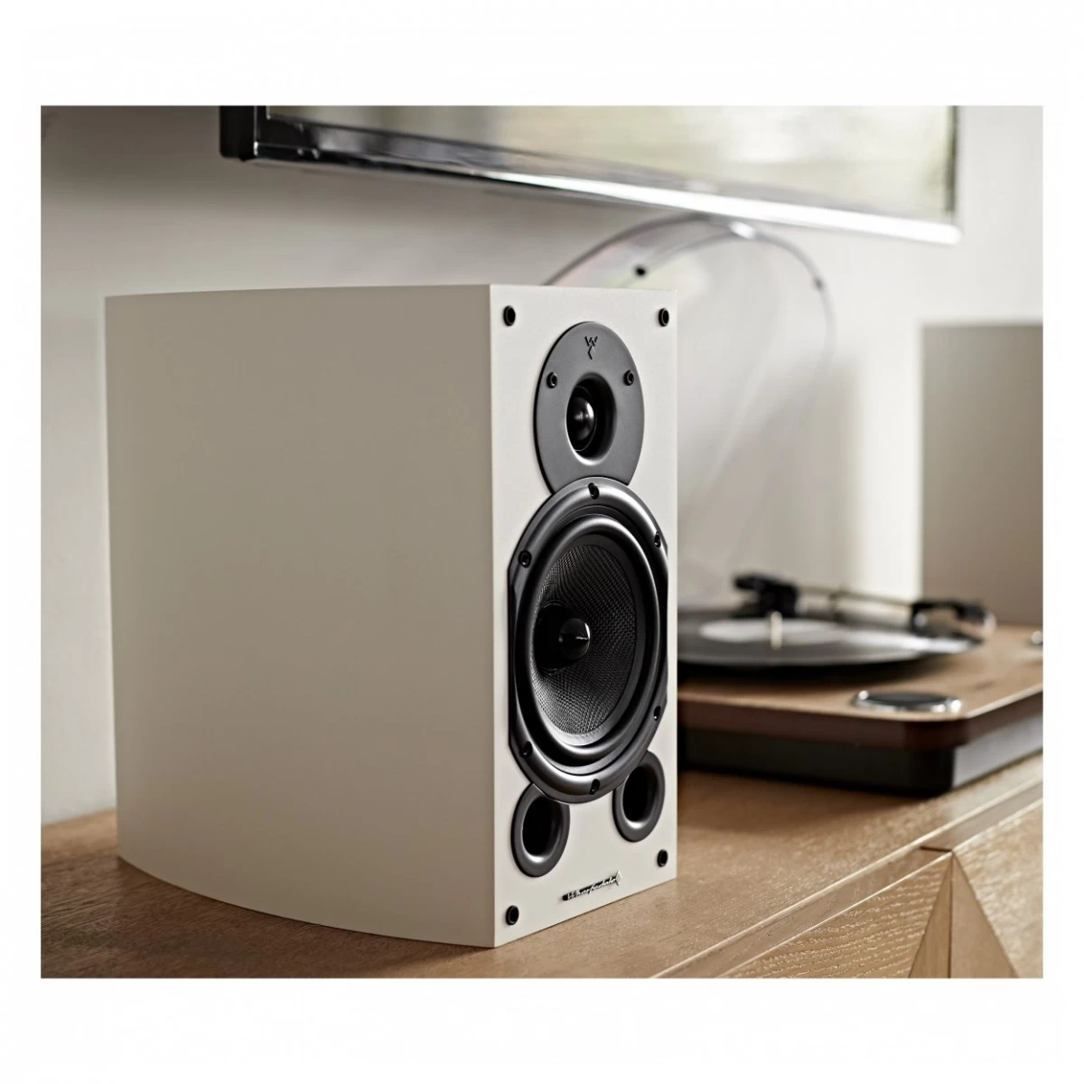 Denon RCD-M41 DAB, Silver W/ Wharfedale 9.1 Speakers, White - Image 6