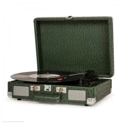 Crosley Cruiser Deluxe Turntable With Bluetooth Out, Green Ostrich