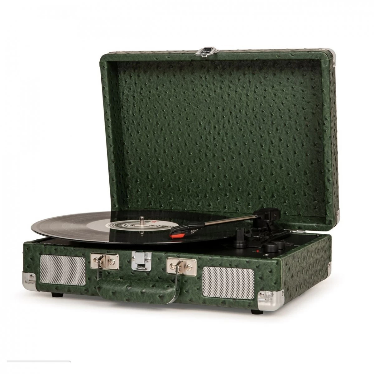 Crosley Cruiser Deluxe Turntable With Bluetooth Out, Green Ostrich