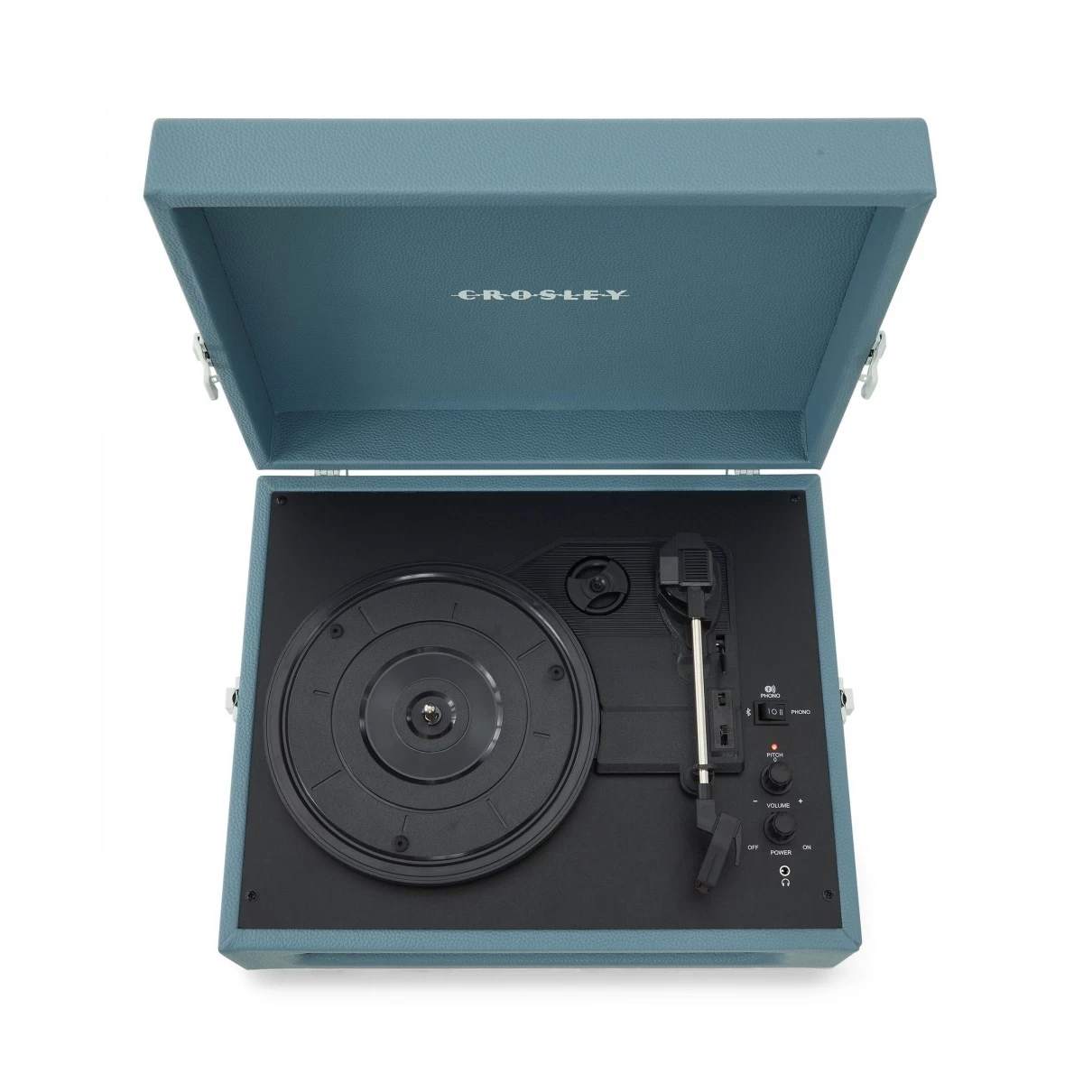 Crosley Voyager Portable Turntable With Bluetooth Out, Washed Blue - Image 4