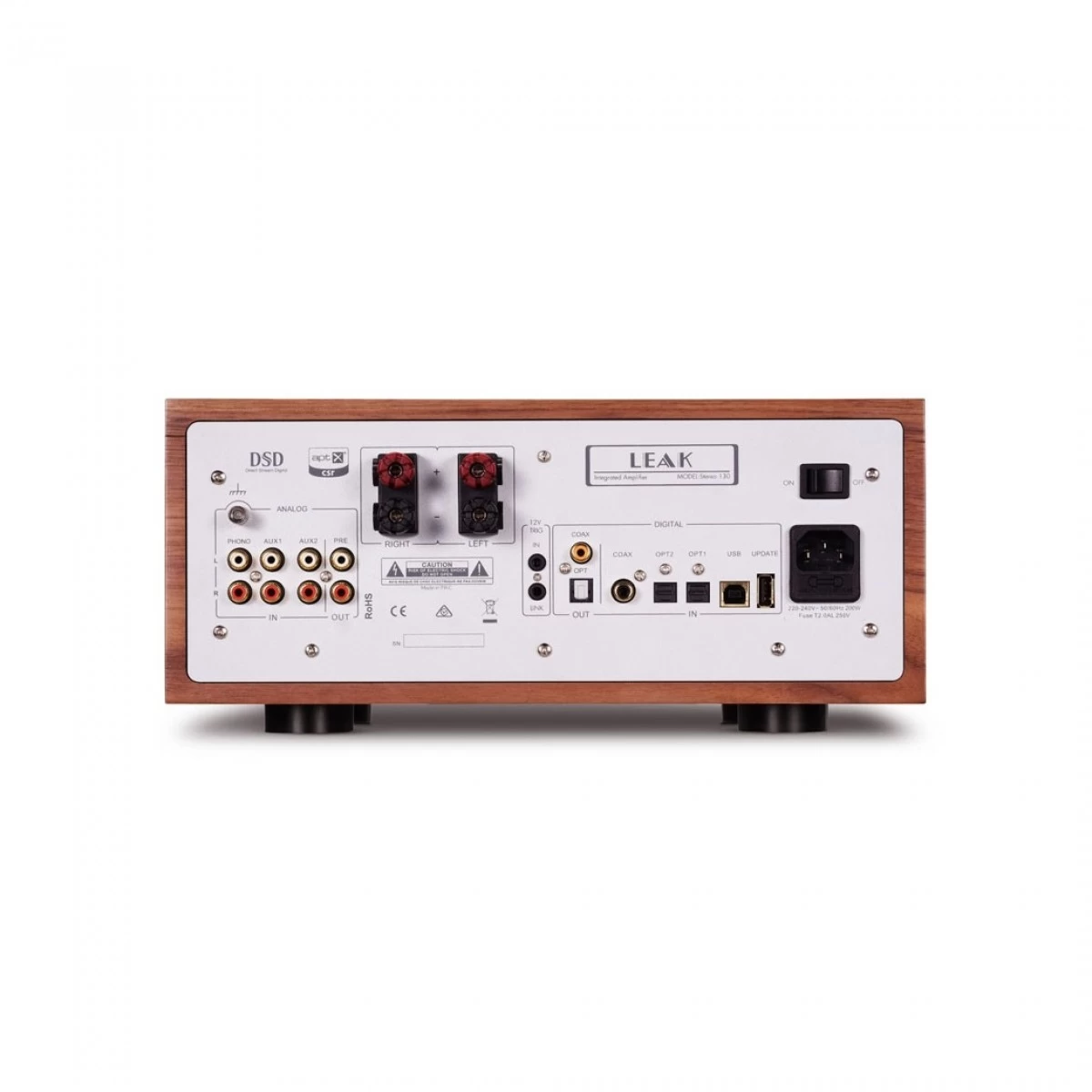 LEAK STEREO 130 Integrated Amplifier W/ DAC, Walnut - Image 2
