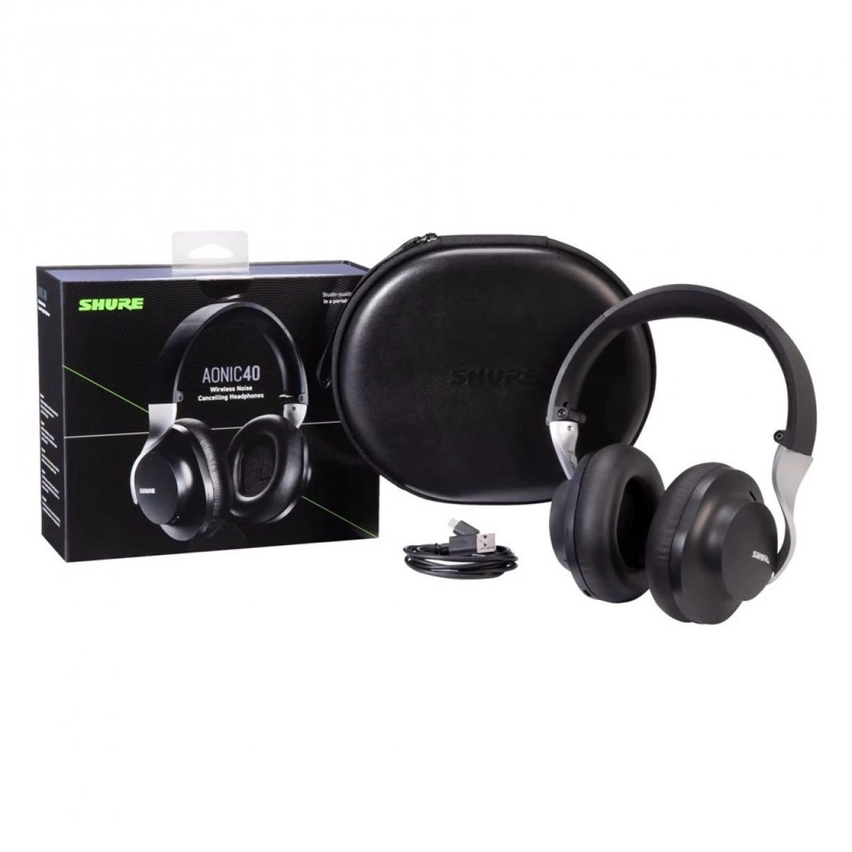 Shure AONIC 40 Premium Wireless Noise Cancelling Headphones, Black - Image 8