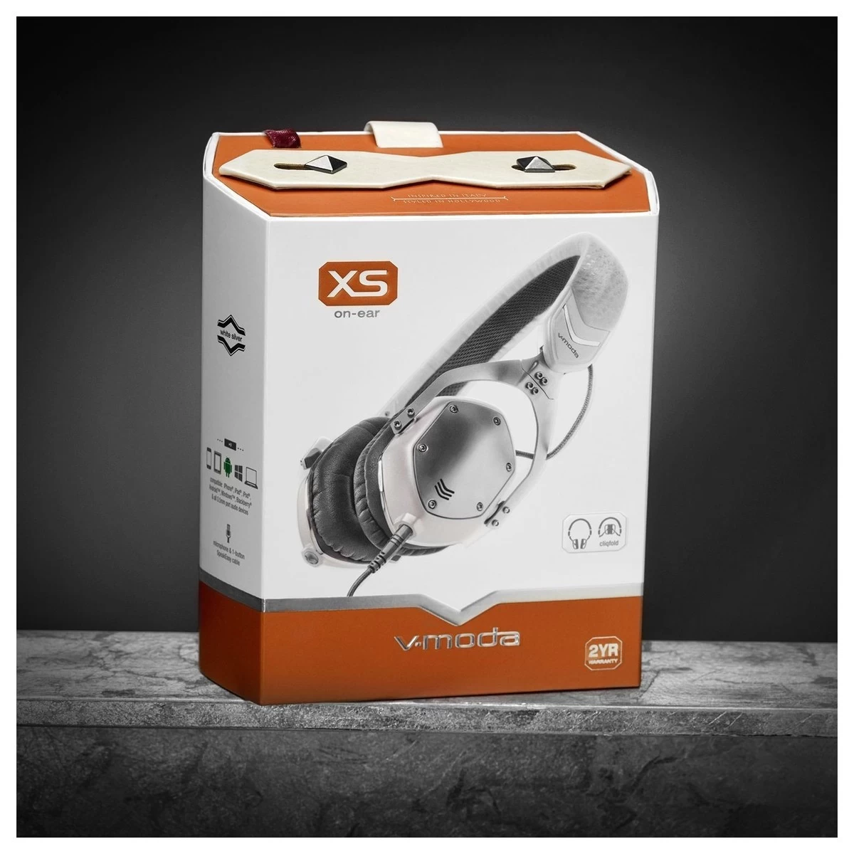 V-Moda XS On-Ear Headphones, White Silver - Image 4