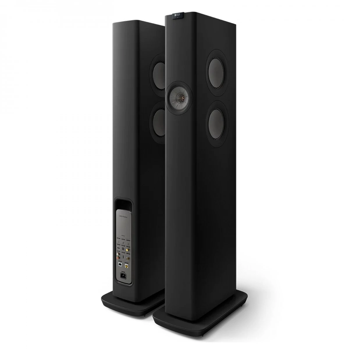 KEF LS60 Wireless Floorstanding Active Speakers (Pair), Carbon Black
